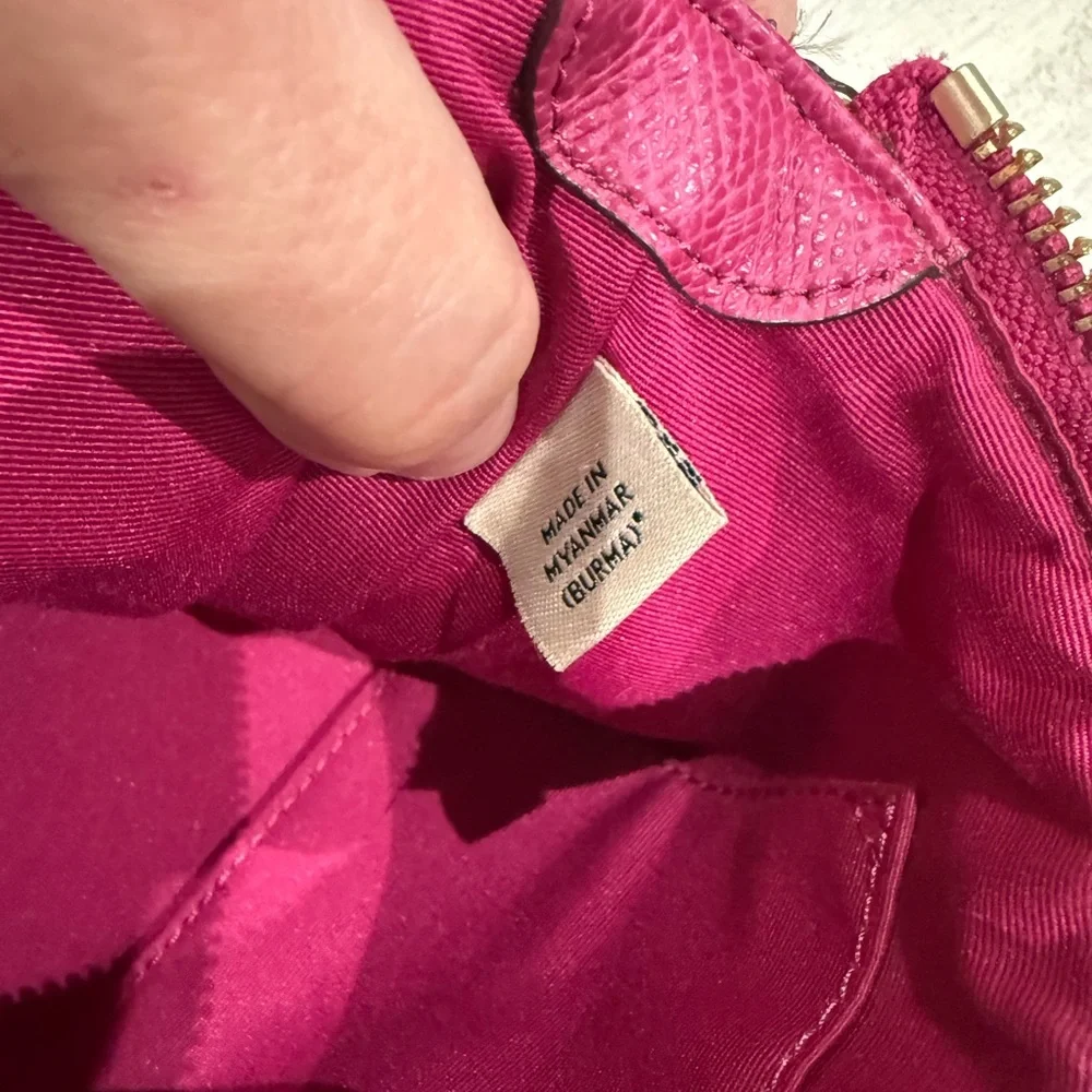 Coach Brown Signature Crossbody with Pink Trim and Strap
